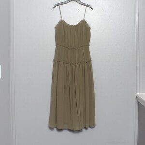Banana republic olive ruched green midi dress